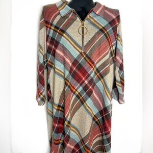 R&K Multicolor Plaid Soft Flannel Dress